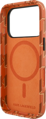 Karl Lagerfeld Monogram Logo Case with MagSafe for iPhone 17 Pro Max 6.9" Orange - KLHMP17X5PGKLMCO