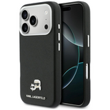 Karl Lagerfeld Karl & Choupette Head Pins Saffiano Case with MagSafe iPhone 17 Pro Max 6.9" Black - KLHMP17X6PFKCLK