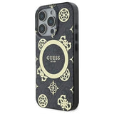 Guess IML Peony On 4G Background Case with MagSafe for iPhone 16 Pro Max 6.9" Black - GUHMP16XH4PYEEK