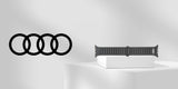 Audi Logo Synthetic Leather Magnetic strap for Apple Watch 44/45/46/49mm Black - AU-SL-AW44-49-GT/D2-BK