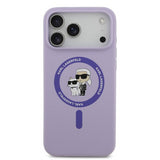 Karl Lagerfeld Liquid Silicone Karl and Choupette with MagSafe Case for iPhone 17 Pro Max 6.9" Purple - KLHMP17LSCMKCRHU