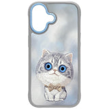 Nimmy Big Eye Cute Pet Silver Shaded Cat Case with MagSafe for iPhone 17 6.3" Grey Blue - N-XDY-IP17-023