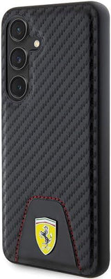 Ferrari Carbon Stitched Bottom Hard Case for Samsung Galaxy S24 6.2" Black- FEHCS24SN3PUK