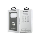 Karl Lagerfeld Fixed Glitter Karl Logo Metal Pin Hard Case for iPhone 17 Pro 6.3" Black - KLHCP17LGKNPSK