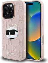 Karl Lagerfeld 3D Choupette Rubber Monogram Case for iPhone 16 Pro Max 6.9" Pink - KLHCP16XRBCCHHKLP