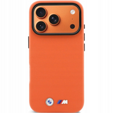BMW M Series Metal Logo Case with MagSafe & Camera Stand for iPhone 17 Pro 6.3" Orange - BMHMP17L25PFWKCKO
