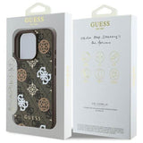 Guess 4G PU Peony Background Case with MagSafe for iPhone 16 Pro Max 6.9" Brown - GUHMP16XP4PWPW