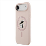 Karl Lagerfeld Liquid Silicone Karl and Choupette Case with MagSafe for iPhone 17 Air 6.5" Pink - KLHMP17MSCMKCRHP