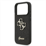 Guess PU Fixed Glitter Big 4G Metal Logo Case for iPhone 17 Pro 6.3" Black - GUHCP17LHG4SGK