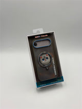 Nimmy Big Eye Cute Pet Silver Shaded Cat Face Case with Detachable MagSafe Grip for iPhone 17 Air 6.5" Grey Blue - N-XDY-CXZJZH-IP17-AIR-023