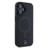 Mercedes Plain Smooth Leather Case with MagSafe for iPhone 16 6.1" Black - MEHMP16S23RCMK
