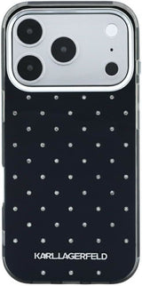 Karl Lagerfeld IML Rhinestones Allover and Electroplated Logo Case for iPhone 17/18 Pro Max 6.9" Black - KLHCP18X6HCRDKLK