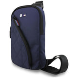 BMW M Series Nylon Pocket Crossbody Phone Bag with Metal Logo Navy Blue - BMCPBPBPNYPOV