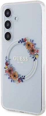 Guess IML Flowers Wreath Hard Case with MagSafe for Samsung Galaxy S24 6.2" Clear - GUHMS24SHFWFCT