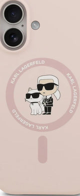 Karl Lagerfeld Liquid Silicone Karl and Choupette with MagSafe Case for iPhone 17 6.3" Pink - KLHMP17SSCMKCRHP