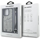 Karl Lagerfeld Crossbody Grained Pattern & Logo Case for iPhone 16 Pro 6.3" Grey - KLHCP16LPGGRMPCG