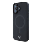 Mercedes Plain Smooth Leather Case with MagSafe for iPhone 16 6.1" Black - MEHMP16S23RCMK