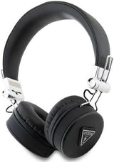 Guess Grained Classic Round Shape Bluetooth On Ear ENC Headphone Black - GUBH70PGTSPSK