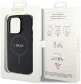 Guess Saffiano Hard Case with MagSafe for iphone 15 Pro 6.1" Black - GUHMP15LPSAHMCK