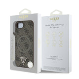 Guess PU 4G Strass Triangle Metal Logo Case for iPhone 16e Brown - GUHMPSE4P4TDPW