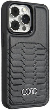 Audi Synthetic Leather Hard Case with MagSafe for iPhone 15 Pro 6.1" Black - AU-TPUPCMIP15P-GT/D3-BK