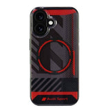 Audi IML Sport Hardcase with MagSafe for iPhone 16 6.1" Black/Red - AUS-IMLMIP16-RSQ/D2-BK