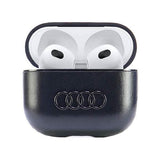 Audi Leather Big Logo AirPods 3 Cover Black - AU-AP3-GT/D3-BK