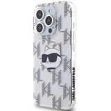 Karl Lagerfeld IML Choupette Head & Monogram Case for iPhone 15 Pro Max 6.7" Clear - KLHCP15XHKLPCHT
