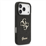 Guess PU Fixed Glitter Big 4G Metal Logo Case for iPhone 17 Pro 6.3" Black - GUHCP17LHG4SGK