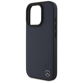 Mercedes MB Wood Imitation Leather Case with MagSafe for iPhone 16 Pro Max 6.9" Navy Blue - MEHMP16X23RBGVV