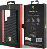 Ferrari Carbon Stitched Bottom Hard Case for Samsung Galaxy S24 Ultra 6.8" Black - FEHCS24LN3PUK