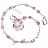 Nimmy Big Eye Cute Pet White Cat Mobile Phone Chain Bag Charm Crystal Bracelet Pink - N-CXMC-SL-04