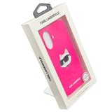 Karl Lagerfeld Silicone Choupette Head Print Case with MagSafe for iPhone 16 6.1" Fuchsia - KLHMP16SSCHPPLF