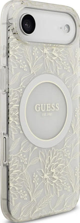 Guess IML Flowers Allover Strap Case with MagSafe for iPhone 17 Air 6.5" White - GUHMP17MHCPOFPH