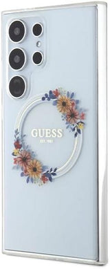 Guess IML Flowers Wreath Hard Case with MagSafe for Samsung Galaxy S24 Ultra 6.8" Clear - GUHMS24LHFWFCT