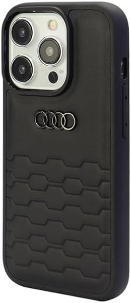 Audi GT Synthetic Leather Hard Case with MagSafe for iPhone 15 Pro Max 6.7" Black - AU-TPUPCIP15PM-GT/D2-BK