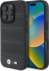 BMW M Perforated Stitched Line Case with MagSafe for iPhone 16 Pro Max 6.9" Black - BMHMP16X23PUSPK