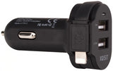 Xqisit Dual USB Car Charger with Lightning Cable MFI Black - 20426