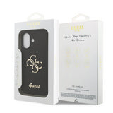 Guess PU Fixed Glitter Big 4G Metal Logo Case for iPhone 17 6.3" Black - GUHCP17SHG4SGK