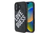 Guess 4G Big Love Logo Leather Case with MagSafe for iPhone 16 6.1" Black - GUHMP16SP4PLGWK