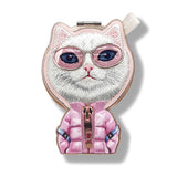 Nimmy Cool & Cute 2.0 White Rich & Beauty Cat Embroidery Magnetic Stand with MagSafe Pink - N-KM-BSZJ-04