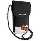 Hello Kitty Leather Hiding Kitty Cord Universal Phone Bag Black - HKOWBPSCKEK