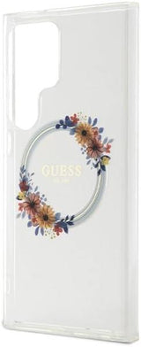 Guess IML Flowers Wreath Hard Case with MagSafe for Samsung Galaxy S24 Ultra 6.8" Clear - GUHMS24LHFWFCT