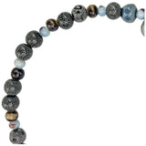 Nimmy Big Eye Cute Pet Silver Shaded Cat Mobile Phone Chain Bag Charm Ceramic Bracelet Grey -N-XDY-SL-023