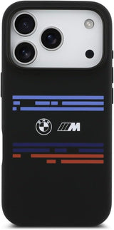 BMW M Series Silicone Horizontal Line Case with MagSafe for iPhone 17 Pro 6.3" Black - BMHMP17L25SHOTSK