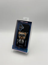 Nimmy Cool & Cute 2.0 Little Rich Tycoon Dog Case with MagSafe Stand for iPhone 17 6.3" Black Blue - N-YJKM-CXZJZH-IP17-07