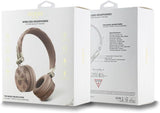 Guess 4G Peony Script Round Shape ENC Bluetooth On Ear Headphones Brown - GUBH70EPOSMW