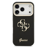 Guess PU Grained 4G Logo Stand Camera Frame Case for iPhone 17 Pro 6.3" Black - GUHCP17LPCS4GSK
