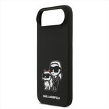 Karl Lagerfeld Liquid Silicone Karl and Choupette Sketch Case with MagSafe for iPhone 17 Air 6.5" Black - KLHMP17MSKCGRGOK