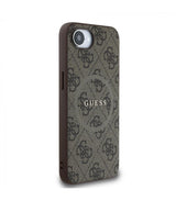 Guess PU Leather 4G Colored Ring Case with MagSafe for iPhone 16e 6.1" Brown - GUHMPSE4G4GFRW